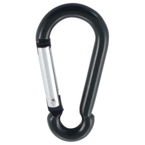 Mousqueton POMPIER 8X80 Noir Aluminium - 1 pièce (1/2)