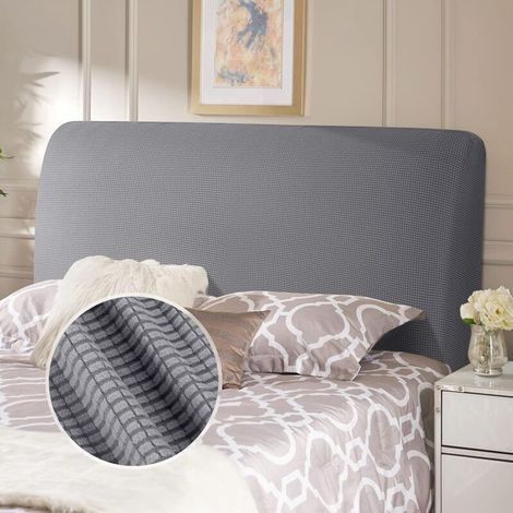 Headboard cover for double bed, headboard, elastic cover, dustproof, washable, light grey 120-140 cm (1/5)