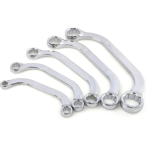 Ensemble complet de 5 clés à cliquet métriques en forme U avec design 12 points, pour réparation automobile et travaux bricolage - (1/5)