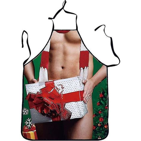 Tablier amusant - Tablier de cuisine/pâtisserie ajustable pour couple, motif homme musclé et femme sexy (1/5)