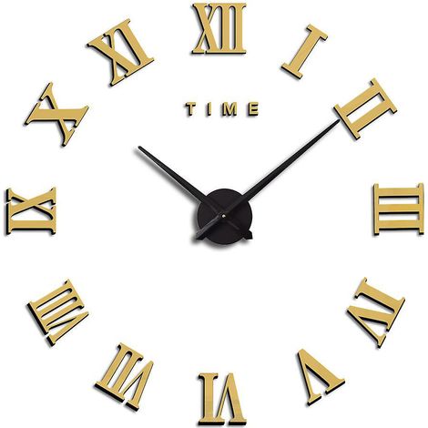dor Diy Grand Pendule Murale Chiffres Romains Big Montre Stickers 3d Horloge Montre Murale Home Office Dcoration Amovible (batterie Non Inclus) (1/5)