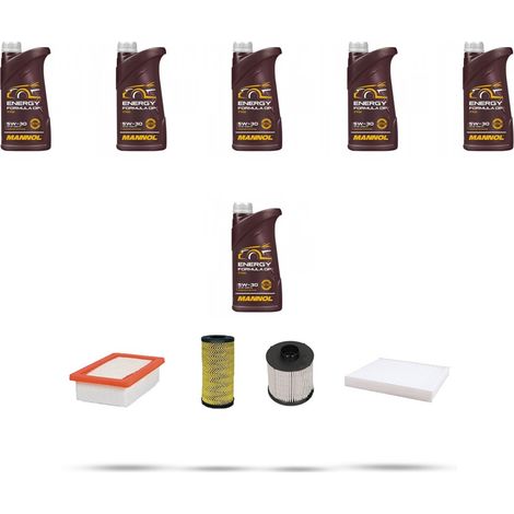 Kit tagliando 4 FILTRI e 6L OLIO compatibile con Renault Clio V 1.5 Blue dCi 115 85Kw dal 2019 (1/5)
