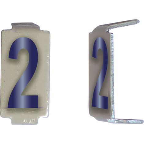 Lot 25 chiffres 2 6x11 Alu ivoire/bleu MICHAUD CD062