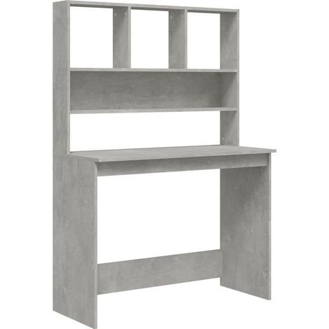 Maison Exclusive - Schreibtisch mit Regal Betongrau 102x45x148 cm