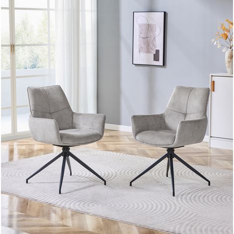 Silla giratoria 360 tapizada con reposabrazos OKMYHOME (1/5)