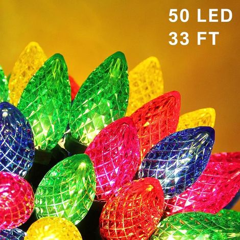 C9 Christmas Lights - LED String Lights - Outdoor Indoor Use - Multicolor - For Garden Yard Party Home Wreath Garland Tree - 1 Strand (1/5)