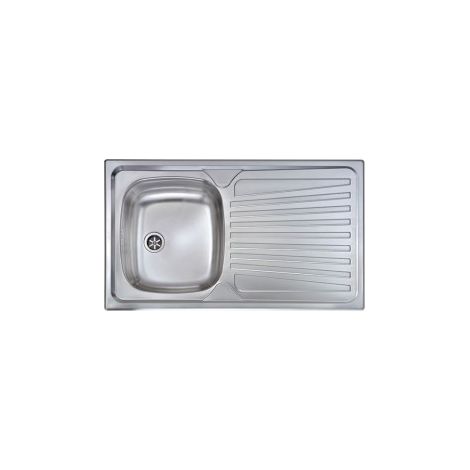 CM 011543SCSSX Mondial Lavello da Incasso 1 Vasca Gocciolatoio Destra 86x50 cm Acciaio Inox Satinato (1/5)