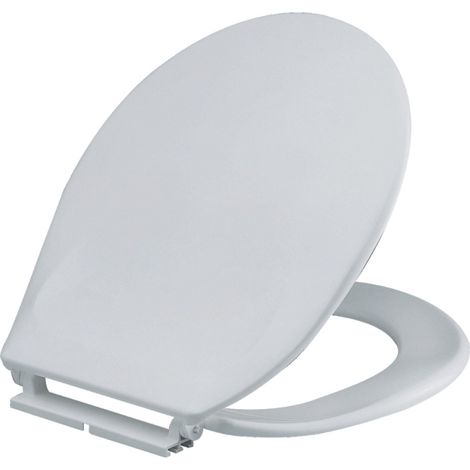 Siamp – Abattant WC double Monaco blanc – Fixation par dormant réglable – Pour cuvette normalisée – Garantie 2 ans