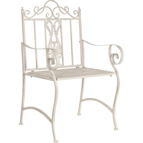 Chaise extérieure élégance blanc vieilli - Blanc vieilli (1/5)