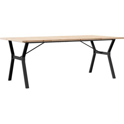 Maison Exclusive - Tavolo Pranzo Telaio a Y 200x100x75,5 cm Legno Pino e Acciaio