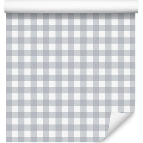 Carta da parati grigio chiaro con motivo a tessuto per soggiorno e camera da letto, 50x1000 cm. (1/5)