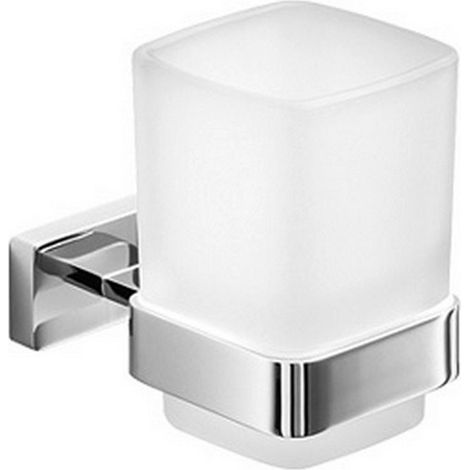 Inda - Bicchiere porta spazzolini cromo lucido/vetro satinato (1/2)