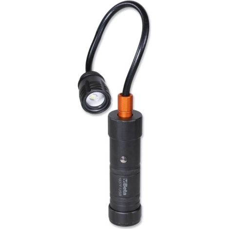 Beta 1837F/USB - Lampada ricaricabile magnetica snodata con led ad alta luminosità, in robusto alluminio anodizzato, fino a 600 lumen (1/6)