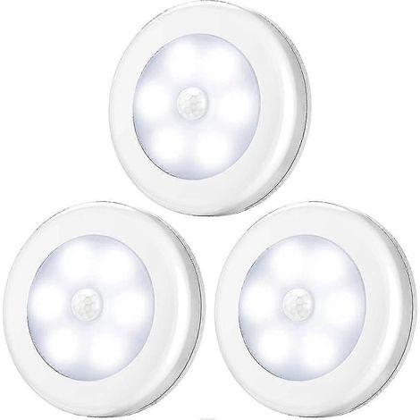 Lot de 3 lampes à détecteur de mouvement. Lampe LED avec détecteur de mouvement. Fonctionne sur piles (non incluses). Idéale pour placard, étagère, entrée, garage, cuisine ou couloir. (1/3)