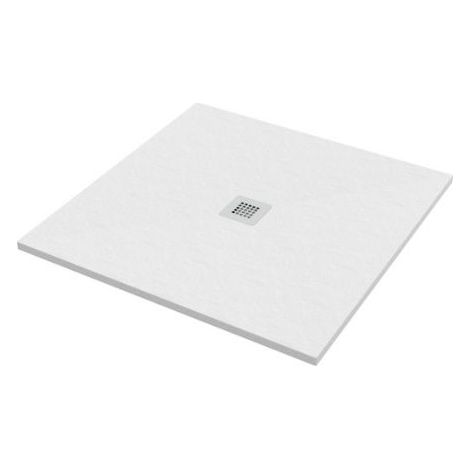Piatto doccia 100x110 h.2,8 in marmo resina effetto pietra bianco