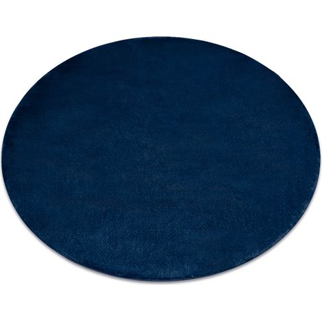 Tapis cercle POSH Shaggy bleu foncé très épais, en peluche, antidérapant, lavable blue cercle 80 cm