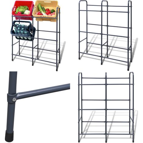 Étagère pour 6 caisses en acier - Etagere Rangements - Etagere Caisses - Rangement Garage - Stockage Maison - Meuble Rangement - Home & Living (1/5)