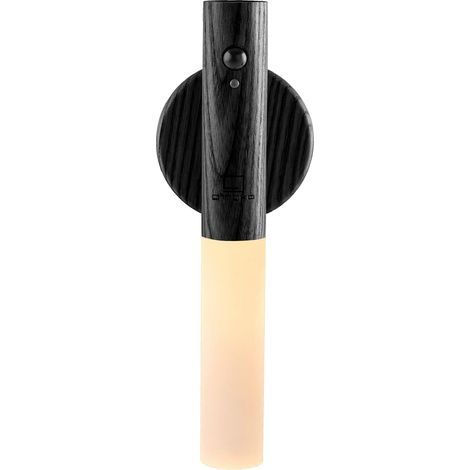 1 Applique murale LED, Bois naturel, Détecteur de mouvement, Base aimantée, Rechargeable USB, Intérieur