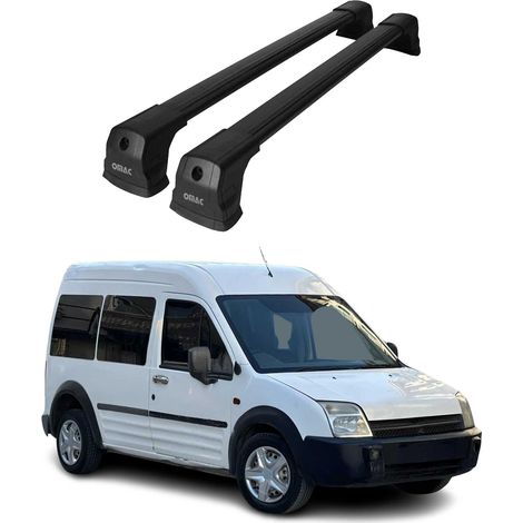 OMAC Dachträger Querträger kompatibel mit Ford Transit Connect I 2003-2013 – 2 Stangen – Abschließbar – Aluminium Schwarz (1/5)
