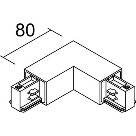 Coude 90° pour rail DALI 023 Terre interne noir ARIC 16151