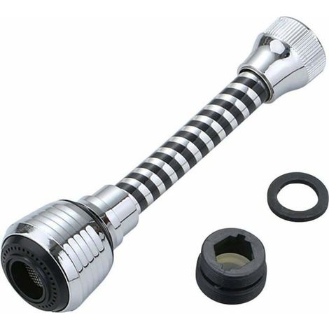 Pulvérisateur De Robinet - Tête Flexible 15,5 Cm - Buse 360° - Double Mode Jet/Douchette - Économie Eau Jusqu'à 70 % - Compatible Robinets Ronds Standard (1/4)