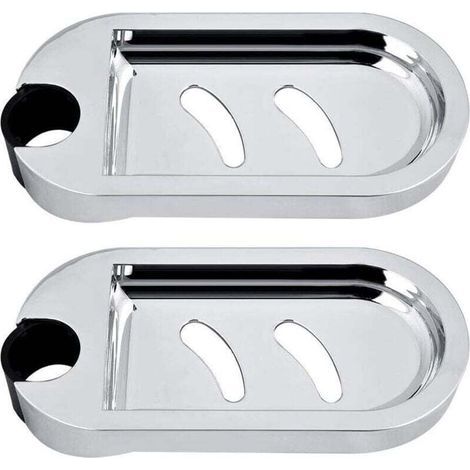 pair Douche Porte-Savon, 2 Pièces Porte-Savon pour Barre de Douche éponge Murale Titulaire Savon Saver Plateau étagère de Douche Réglable pour Barre de Douche Diamètre du Trou 25 mm-Fei Yu (1/4)