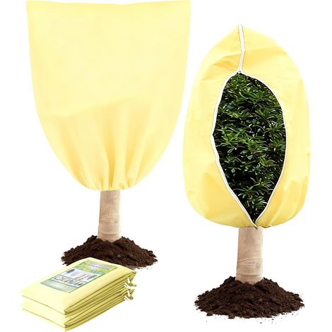 1 protection hivernale pour plantes, 200 x 240 cm, extérieur, avec fermeture éclair et cordon de serrage, housse réutilisable pour plantes, arbre, palmier (1/5)