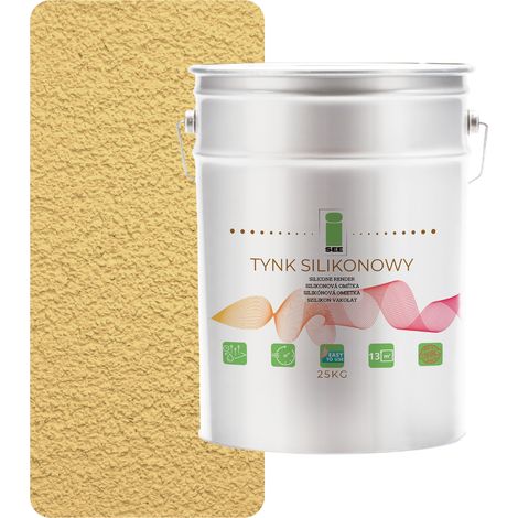 Enduit silicone extérieur, jaune citron, qualité supérieure 1,5 mm, 25 kg (1/5)