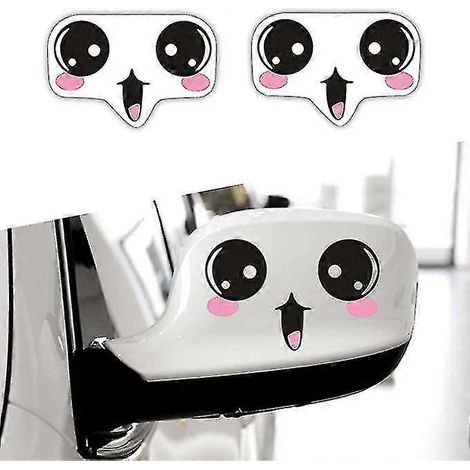 Autocollant vinyle Ghyt pour voiture, motif visage souriant mignon, autocollant amusant pour portière, capot, pare-brise, pare-chocs, rétroviseur, jauge à carburant vide. (1/5)