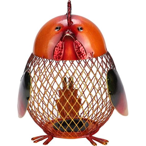 Tirelire en fer en forme de poulet, petite tirelire Table boîte d'économie d'argent décoration Art artisanat cadeau (1/5)