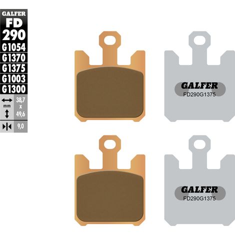 Pastillas de freno Galfer KH369/4 de metal sinterizado (dorado) Sport