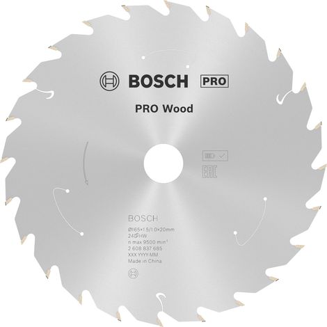 Bosch Professional Circular Saw Blade Standard (for Wood, 165 x 20 x 1.5 mm, 24 teeth Accessories: Cordless Circular Saw) (1/5)