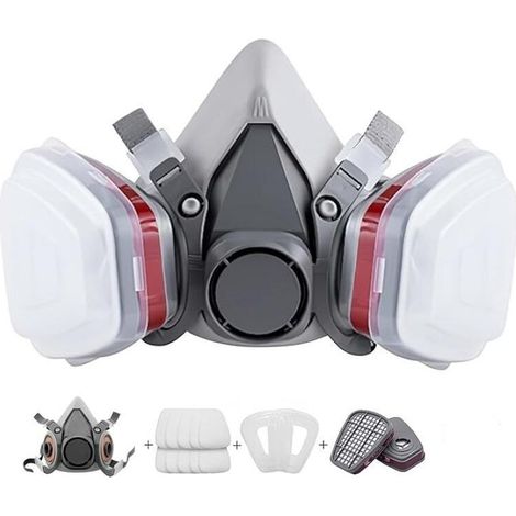 Masque Protection Réutilisable Avec Filtre Anti Poussière,Masque a Gaz Respiratoire avec Filtre pour Pulvérisation,Peinture,Travaux, Produits Chimiques,Bricolage,Ponçage (1/5)