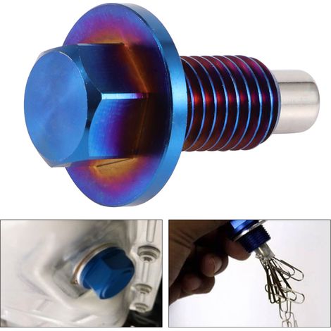 Adaptateur de bouchon de vidange magnétique en alliage d'aluminium pour carter d'huile, retour et retour, M12x1,75 (1/5)