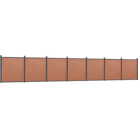 vidaXL Panneau de clôture marron 1218x186 cm WPC