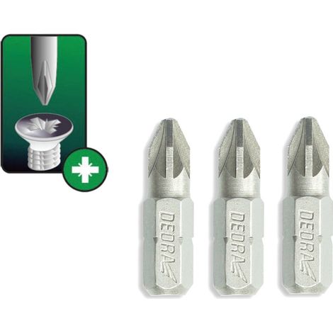 Punte cacciavite Dedra 18A01PZ30-03 acciaio S2 25 mm