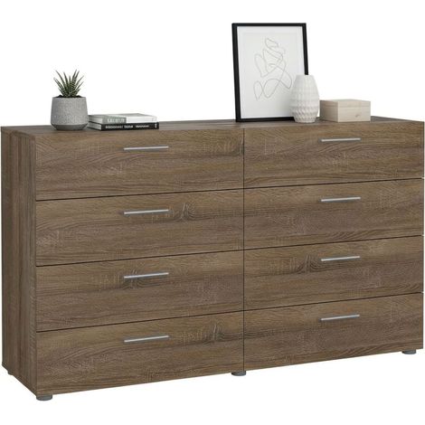 Dmora - Credenza Phethai, Buffet da soggiorno, Madia da salotto, Dispensa da cucina, 140x40 h82 cm, Rovere