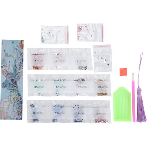 Animal Pattern Diamond Painting Bookmark DIY Rhinestones Beaded Bookmarks with TasselAA386 (1/5)