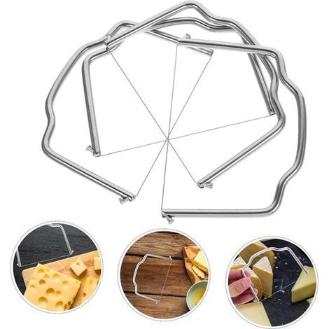 piezas, Cortador de queso de alambre de acero inoxidable, Herramienta de cocina multifuncional para queso, tartas y frutas (1/5)