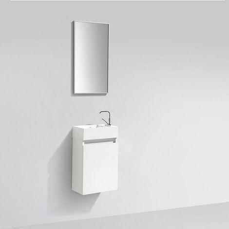 Mobile da bagno lavamano SIENA 40 cm - laccato bianco (1/5)