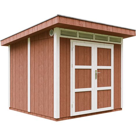 Abri de Jardin Qualité Premium 6m² - L294xL279cm - Kit tout compris avec sol, tuiles bitumineuses, set de peinture-LP Smartside Timbela M903A REDWOOD RED (1/5)