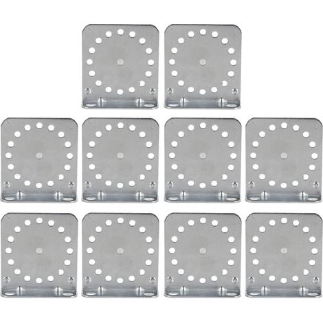 Lot de 10 équerres d'angle galvanisées pour clôture électrique, tige ronde (1/5)
