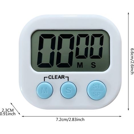 Minuterie Cuisine Numérique - Chiffres Gros - Alarme Sonore Puissante - Support Arrière Rétractable et Crochets - Pour Cuisson et Pâtisserie - 1 Pièce (1/4)