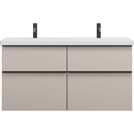 burgbad Eqio double lavabo en céramique y compris meuble (1/2)