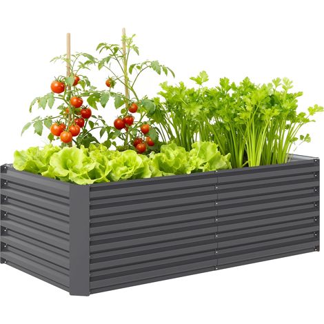 Jardinière d'extérieur, Acier galvanisé, 36 pouces de longueur, 24 pouces de largeur, 12 pouces de hauteur, Supporte jusqu'à 150 livres (1/5)