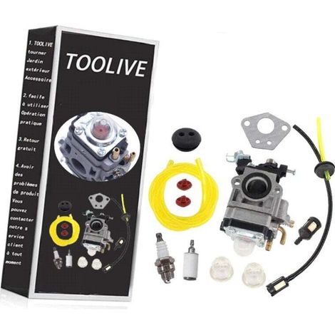 Kit carburatore per motore decespugliatore 52cc 49cc 43cc, candela, filtro carburante (1/4)