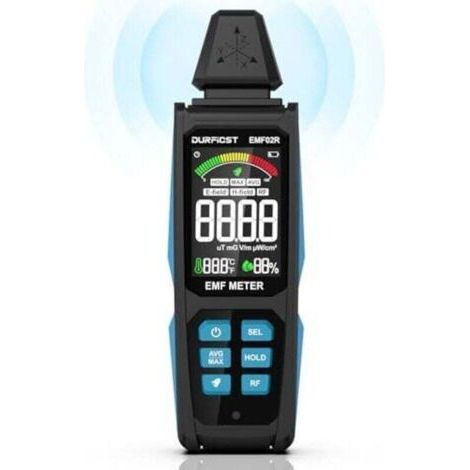 Compteur EMF, 5 en 1, détecteur de champ électromagnétique numérique rechargeable pour signaux EF, RF, MF et WiFi (1/4)