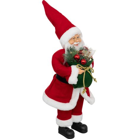 Père Noël traditionnel Rouge et Blanc H 50 cm - Feeric Christmas