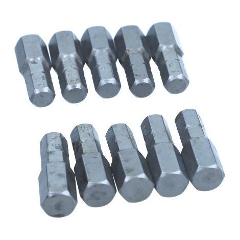Set Bit ROOKS 1/4” 25 mm HEX 8 CVMO-S Impact – 10 pezzi (OK-07.0026) (1/3)