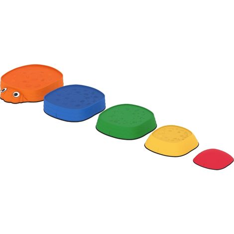 Pierres d'équilibre pour enfants, lot de 5, antidérapantes et empilables, pour enfants de 2 à 8 ans, utilisables à l'intérieur comme à l'extérieur. (1/5)
